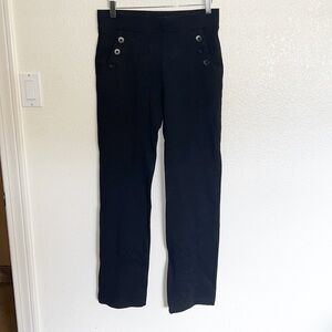 Betabrand Pull On Black Dress Business Casual Straight Leg Yoga Pants, M Long